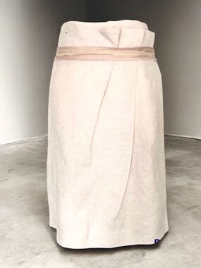 Talbots Linen Skirt Metallic Cream